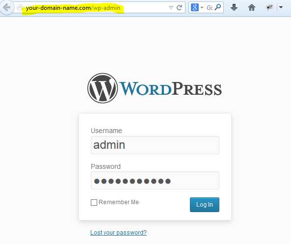 wordpress log in