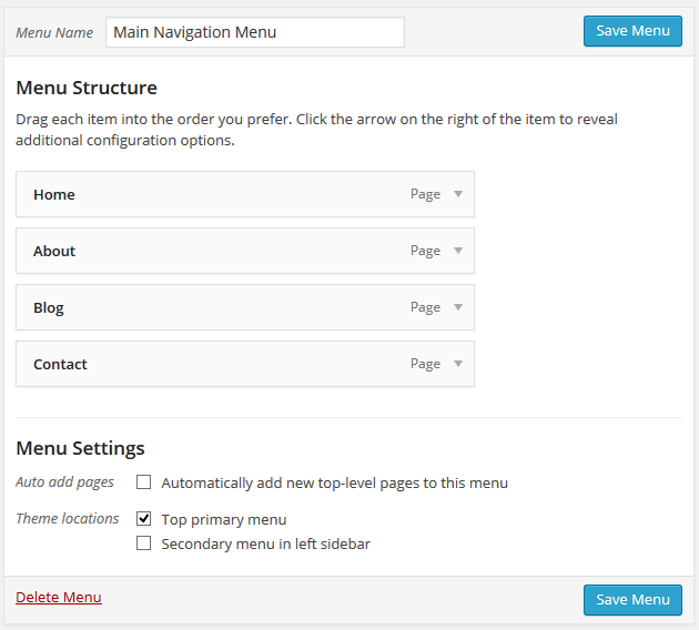 How to choose your menu location in WordPress