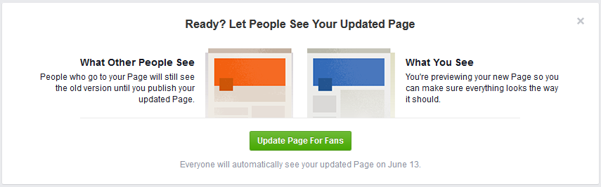 New Facebook Pages Layout