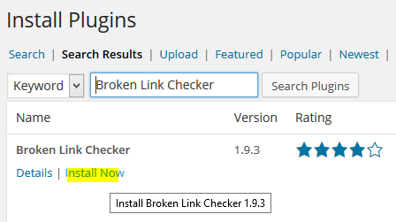 How to install a plugin - broken link checker
