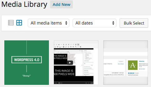 WordPress 4.0 Media Library