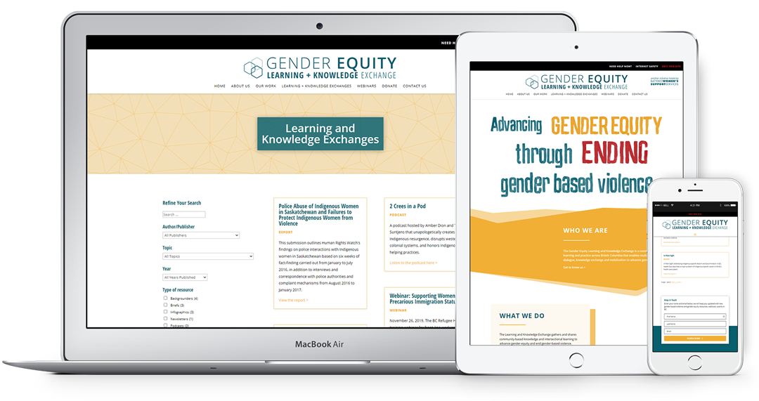 Gender Equity website design project